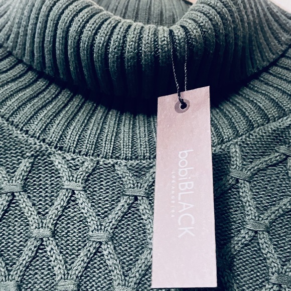 NWT Bobi Raglan Turtleneck Sweater Hunter Green - Picture 7 of 9